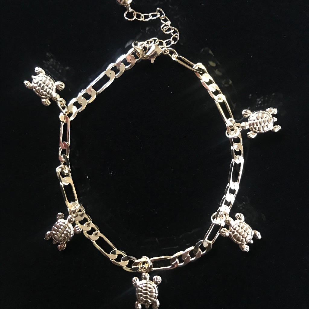 Tobillera De Tortuga En Oro Laminado